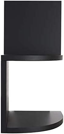 Black Wood Floating Corner Shelves Set for Wall