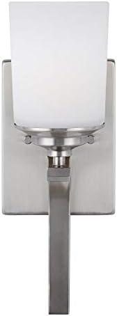 Kemal Brushed Nickel 15'' Energy Star Wall Sconce with Etched White Glass