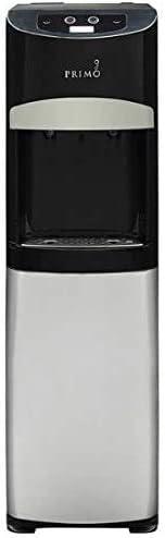 Primo Deluxe Bottom Loading Water Dispenser with Self-Sanitization: 5 Gallon, Hot & Cold, Freestanding, Black/Silver