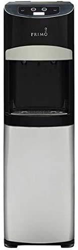 Primo Deluxe Bottom Loading Water Dispenser with Self-Sanitization: 5 Gallon, Hot & Cold, Freestanding, Black/Silver