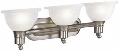 Progress Lighting Madison 3-Light Wall Bracket, Brushed Nickel, White Etched Glass