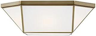 Morrison 20 in. 4-Light Satin Brass Flush Mount with White Glass Panel