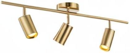 KCO Lighting Adjustable 3 of Light Track Lighting Fixture Brushed Brass Ceiling Light Fixture