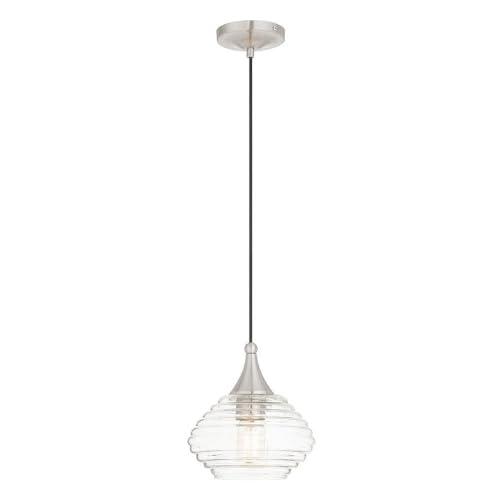Livex Lighting Art Glass 1 - Light Pendant in  Brushed Nickel