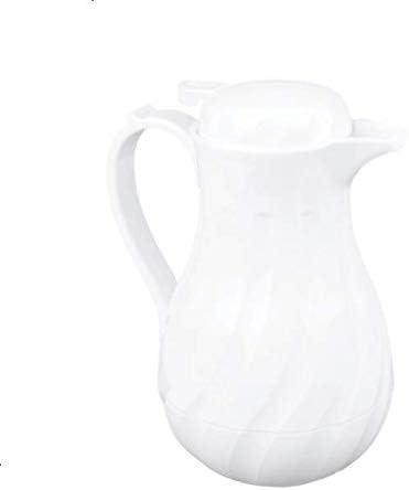 White Swirl 64 oz Insulated Beverage Carafe with Push Button