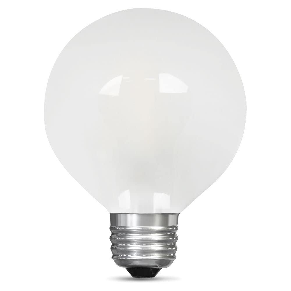 White Frosted Globe LED Light Bulb, 4.3" x 3.1"