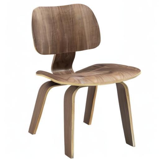 Low Profile Walnut Wood Side Chair with Natural Design