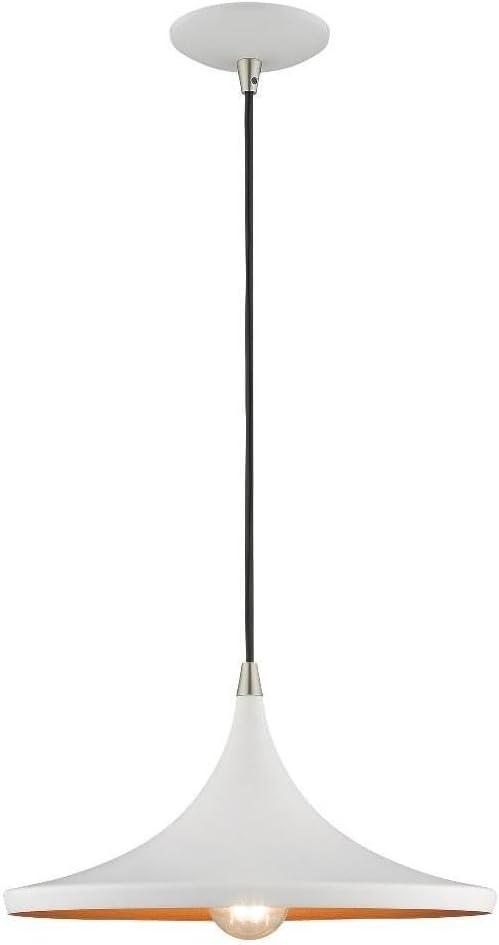 Livex Lighting Metal Shade 1 - Light Chandelier in  White