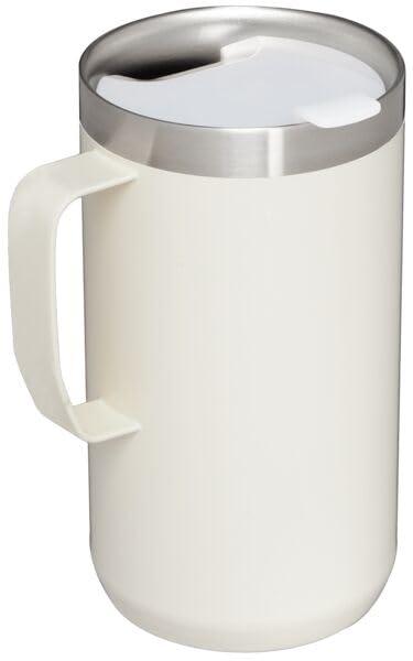 Stanley 24 oz Stainless Steel Classic Legendary Mug Cream Gloss: Dishwasher-Safe Drinkware for Hot & Cold Beverages