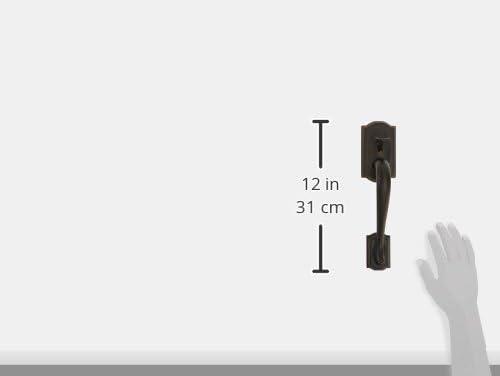 Schlage F62-CAM-ACC-RH Camelot Right Hand Double Cylinder Handleset with Accent, Aged Bronze