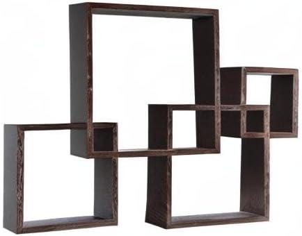 25.5" x 17.75" Intersecting Cube Wall Shelf Black - Danya B.: Modern Cubby Storage, Easy Install
