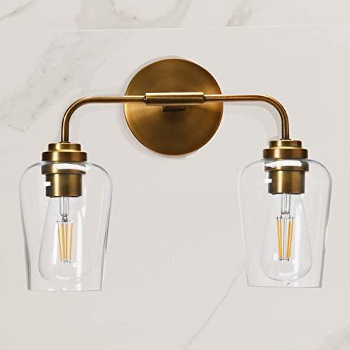 Holden Vintage Snifter Glass Dual Light Vanity Sconce in Brushed Bronze