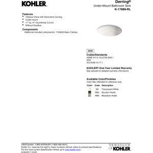 Kohler Derring®, Artist Editions Oval Undermount Bathroom Sink