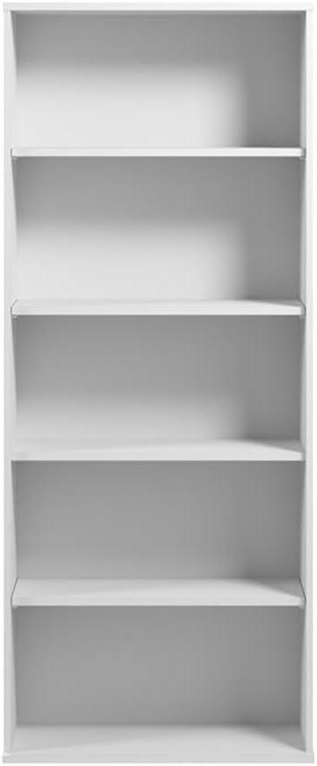 Bush Business Furniture Hustle Tall 5 Shelf Bookcase in White