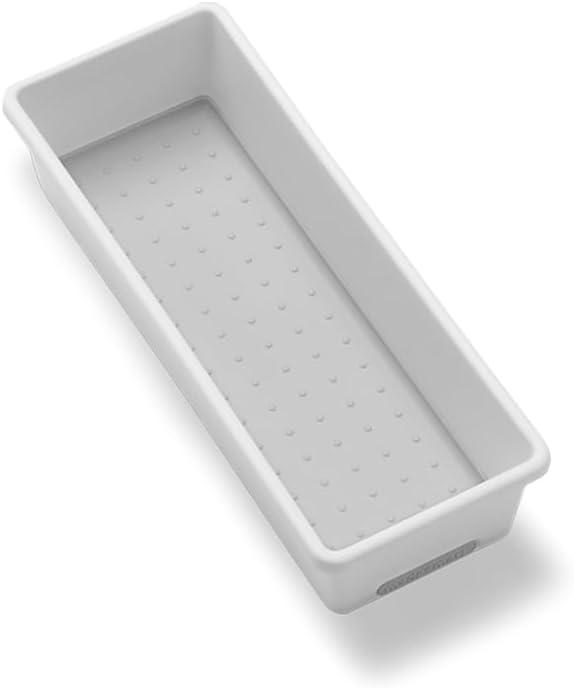 madesmart Classic 9.8 x 3.8 Bin - White | CLASSIC COLLECTION | Multi-Purpose Storage Organizer | Soft-grip Lining and Non-slip Rubber Feet | Easy to Clean | Durable | BPA-Free