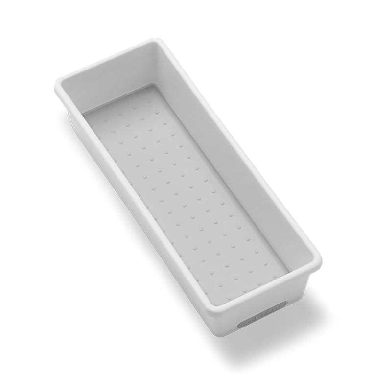 madesmart Classic 9.8 x 3.8 Bin - White | CLASSIC COLLECTION | Multi-Purpose Storage Organizer | Soft-grip Lining and Non-slip Rubber Feet | Easy to Clean | Durable | BPA-Free