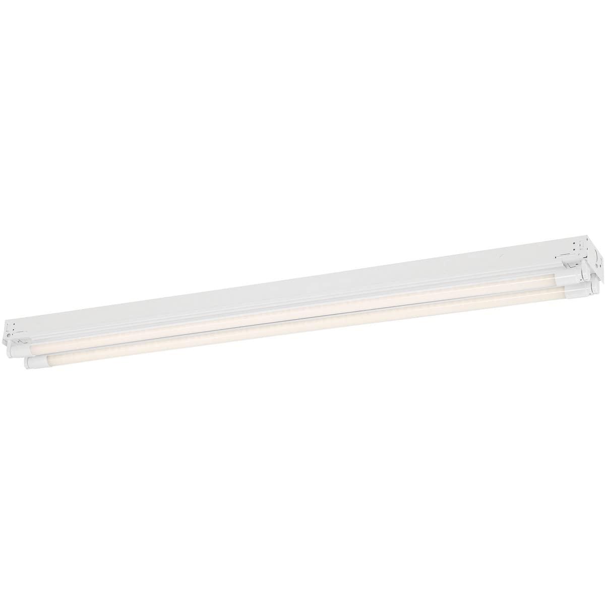 4 ft White LED Strip Light Fixture with 2 Tubes