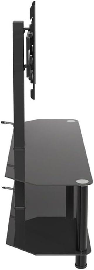 AVF SDC1140BB-a TV Stand for up to 55-inch TVs, Black Safety Glass, Black Metal Legs