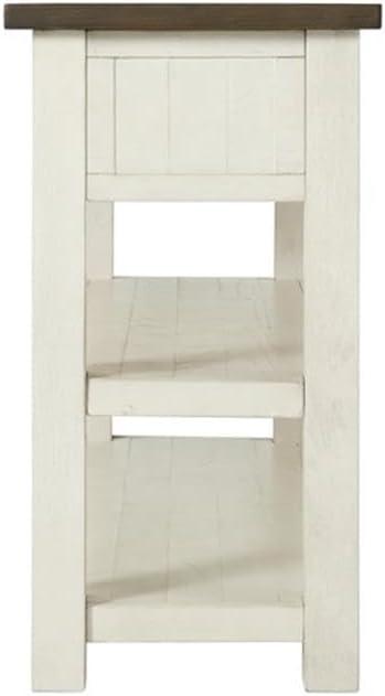 Martin Svensson Home Monterey 50" Sofa Console Table, Cream White and Brown