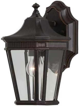 Cotswold Lane Grecian Bronze 1-Light Outdoor Lantern with Clear Beveled Glass