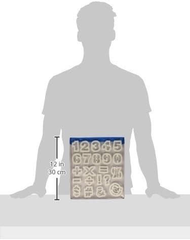 White Plastic Number and Symbol Cookie Cutter Set