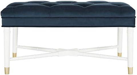 Rory Contemporary Tufted Bench - Navy - Safavieh