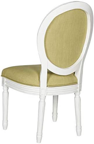 Holloway 19" H French Brasserie Oval Side Chair (Set of 2) - FOX6228 - Spring Green/Cream - Safavieh Couture