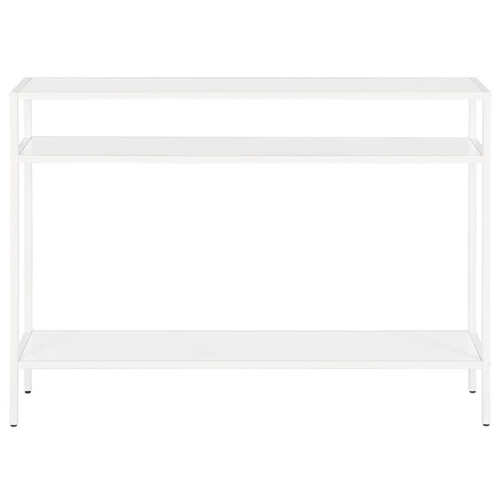 42 Inches Matte White Metal Console Table - Henn&Hart