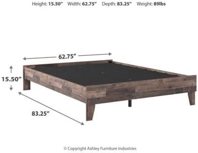 Queen Neillsville Platform Bed Gray - Signature Design by Ashley: Wood Frame, No Box Spring Needed