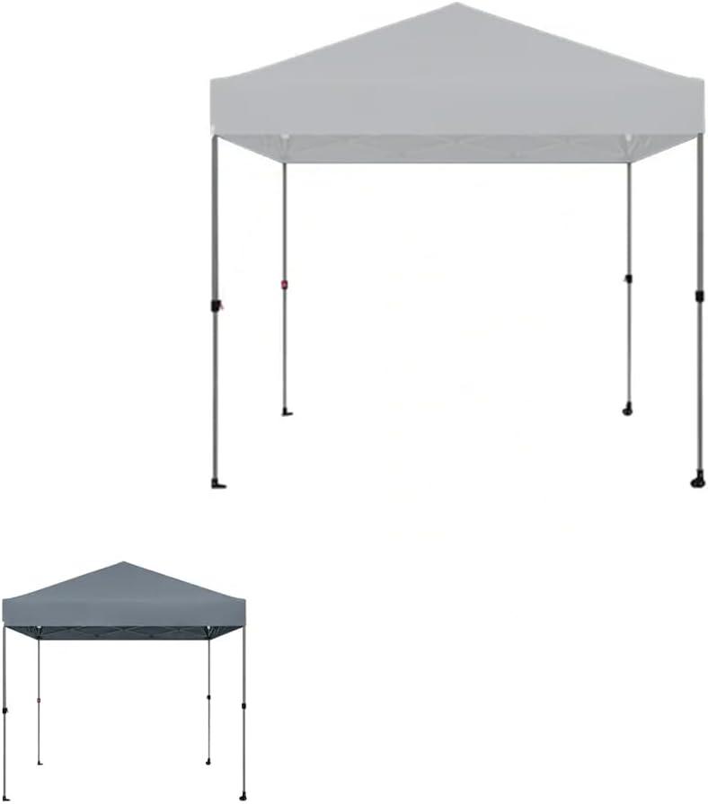 Garden Winds Custom Fit Replacement Canopy Top Cover Compatible with The Everbilt 8' X 8' Pop Up Tent - Upgraded Performance RIPLOCK 350 Fabric - Slate Gray