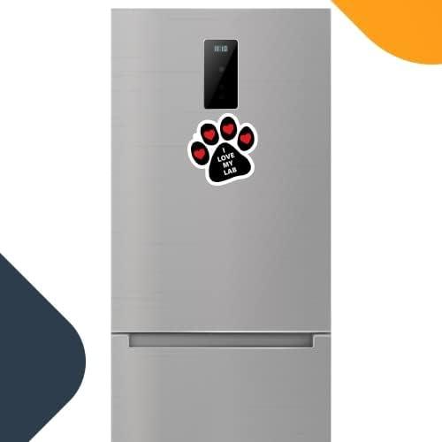 Magnet Me Up I Love My Lab Pawprint Magnet Decal, 5 Inch, Vinyl Automotive Magnet