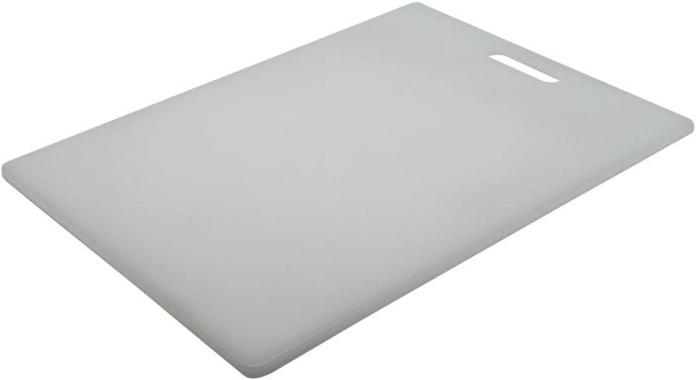 18" x 24" White Non-Porous Plastic Cutting Board with Handle