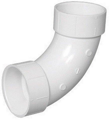 Charlotte PVC003040800HA 2 in. 90 Degree Elbow Long Sweep - White