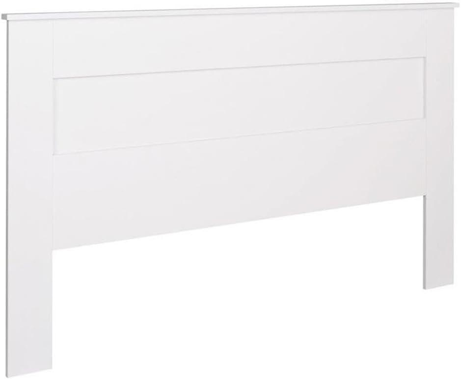 King Size White Wood Flat Panel Headboard