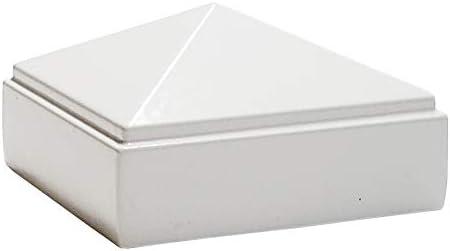 2" x 2" Aluminium Pyramid Post Cap for Metal Posts - Pressure Fit - White