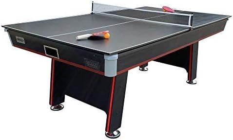 PUCK Atlas 7-Foot Table Multi Game Tennis Air Hockey Table (Black)