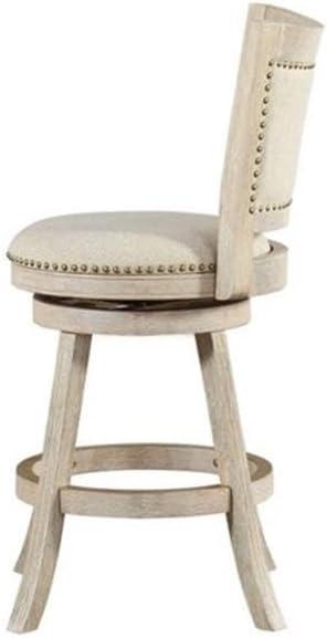 Dovecove Falken Swivel Upholstered Counter Stool with Solid Wood Frame