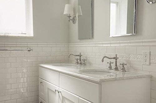 Tenedos White Ceramic 3x6 Glossy Subway Wall Tile Backsplash for Kitchen, Bathroom Shower, Accent Decor, Fireplace (80 Pieces - Box of 10 sq.ft.)