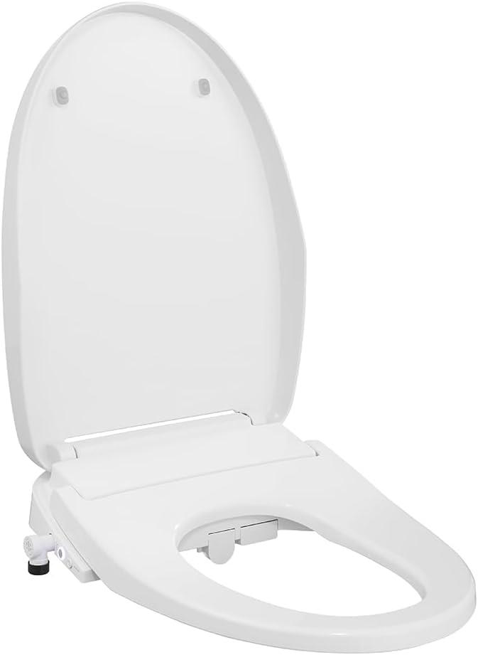 Hydrotech White Elongated Heated Electric Bidet Seat with Remote