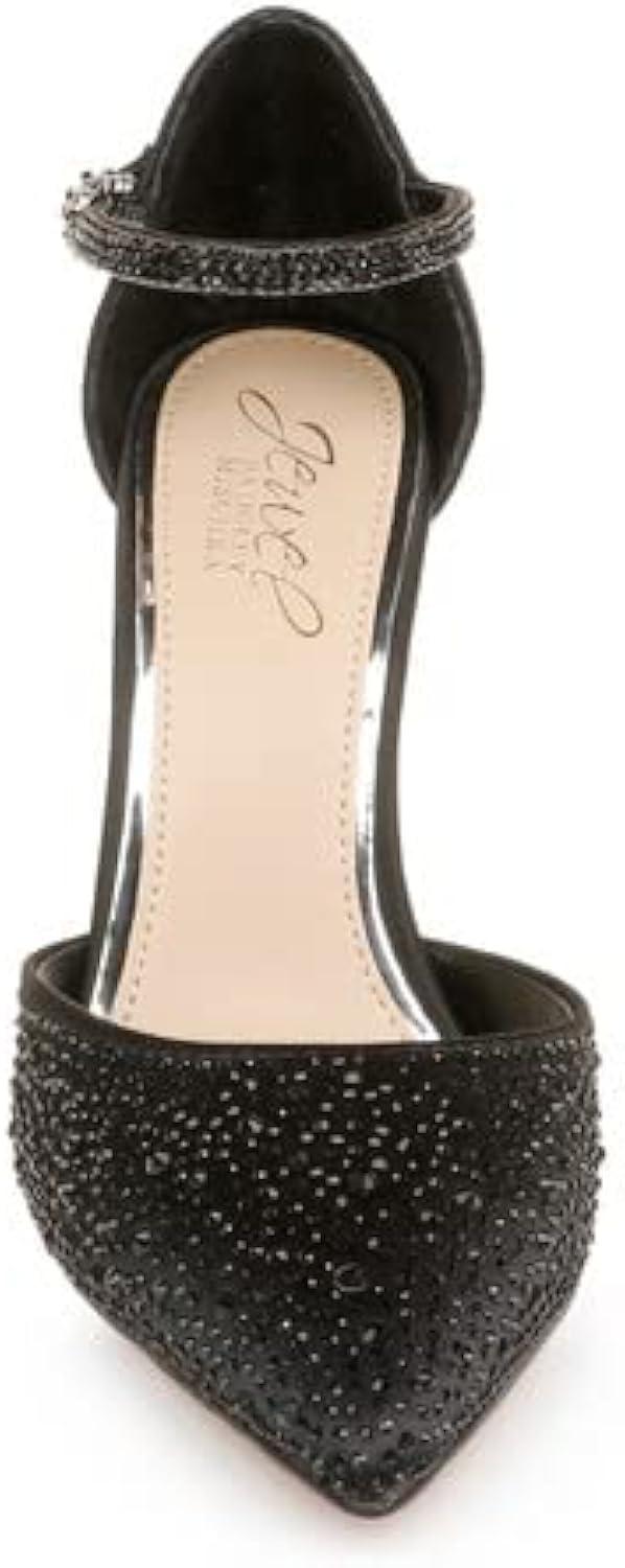 Jewel Badgley Mischka Womens Jailene Pump 7 Navy Satin