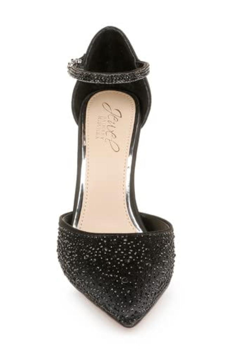 Jewel Badgley Mischka Womens Jailene Pump 7 Navy Satin