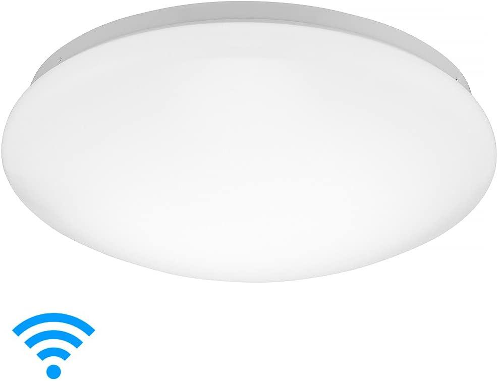 Luvoni by Maxxima 13 in. Smart WiFi LED Mushroom Light Ceiling Fixture, Dimmable, CCT 2000K-5000K, 1500 Lumens