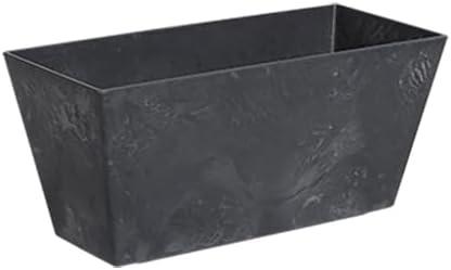 Novelty Artstone Ella Flower Box, Black, 14.5in
