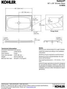 Salient 60" x 36" White Cast Iron Shower Base with Center Drain