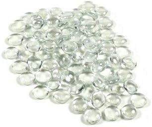 WGV Flat Marbles, Pebbles, Glass Gems, Wedding, Aquarium Decor, Crystal Rocks, Clear (2 Pounds, Approx 200 pcs)