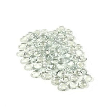 WGV Flat Marbles, Pebbles, Glass Gems, Wedding, Aquarium Decor, Crystal Rocks, Clear (2 Pounds, Approx 200 pcs)