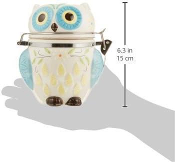 Boston Warehouse Hinged Jar, Pugly Sweater Collection, Hand-painted Earthenware Storage Container C57