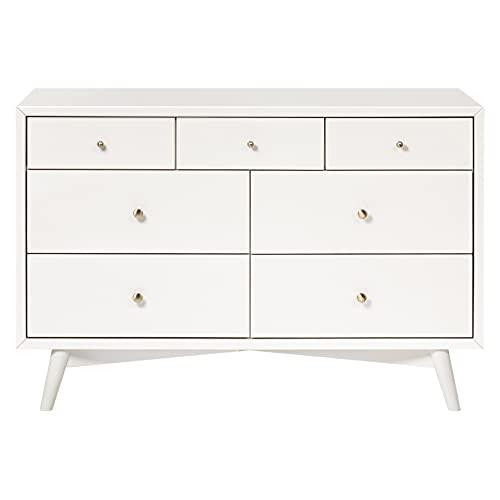 Palma Mid-Century Modern 7-Drawer Dresser with Brushed Metal Hardware