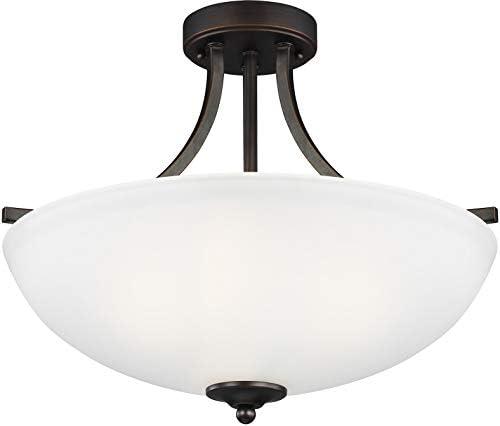 Geary 3-Light Burnt Sienna Semi-Flush Mount Convertible Pendant