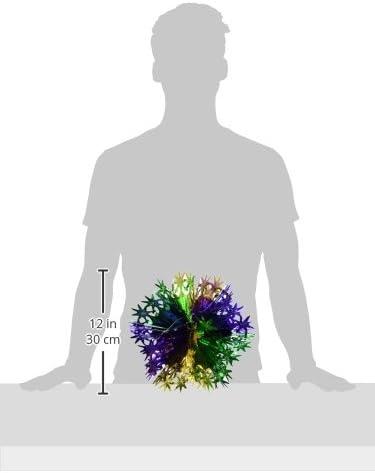 Star Ball 12" Gold, Green, Purple - 12 Pack (1 Per Package)